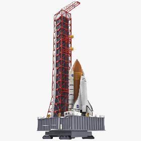 Space Shuttle On Launch Base 3D model